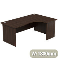 Radial Office Desk Panelled Right Hand W1800xD1200xH725mm Dark Walnut Ashford Radial Office Desk Panelled Right Hand W1800xD1200xH725mm Dark Walnut Ashford