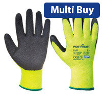 Portwest A140 Thermal Grip Glove - Orange & Black, Large, Warm and Durable