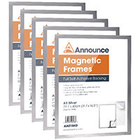 Announce Magnetic Frames A3 Silver Pack of 5 AA01844