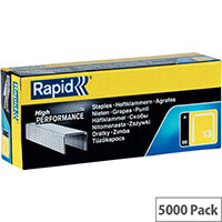 Rapid No. 13 Finewire Staples 8mm 13/8 Galvanised Pack of 5000 Rapid No. 13 Finewire Staples 8mm 13/8 Galvanised Pack of 5000