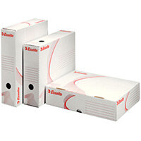 Esselte Standard Archive Boxes Wide Opening 80mm White Pack of 10 Esselte Standard Archive Boxes Wide Opening 80mm White Pack of 10