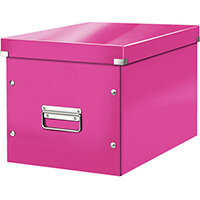 Leitz Box Click & Store Cube Large Storage Box Pink Leitz Box Click & Store Cube Large Storage Box Pink