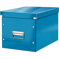Leitz Box Click & Store Cube Large Storage Box Blue Leitz Box Click & Store Cube Large Storage Box Blue