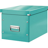 Leitz Box Click & Store Cube Large Storage Box Ice Blue Leitz Box Click & Store Cube Large Storage Box Ice Blue