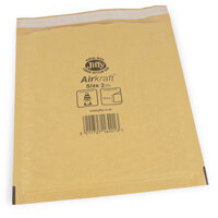 Jiffy Airkraft Mailers 2 Gold internal size 205x245mm Dimensions 235x260mm Box 100