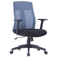 Laguna Office Chair - Fabric Seat & Mesh Backrest - Adjustable Seat & Arms - Grey Laguna Office Chair - Fabric Seat & Mesh Backrest - Adjustable Seat & Arms - Grey