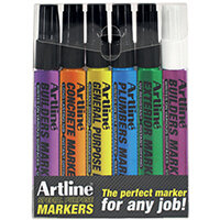 Artline EKPRW6 Builders Marker Kit Pack of 6 EKPR BUILDERS W6 Artline EKPRW6 Builders Marker Kit Pack of 6 EKPR BUILDERS W6