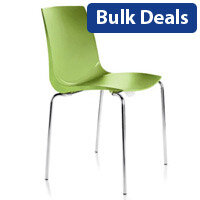 ARI Canteen Stacking Chair with Chrome Frame and Polypropylene Seat In Green