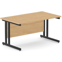 Office Desk Black Double Cantilever Twin Leg Straight Desk Width 1400mm Beech Ashford Office Desk Black Double Cantilever Twin Leg Straight Desk Width 1400mm Beech Ashford
