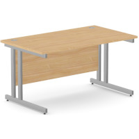 Office Desk Silver Double Cantilever Twin Leg Straight Desk Width 1400mm Beech Ashford Office Desk Silver Double Cantilever Twin Leg Straight Desk Width 1400mm Beech Ashford
