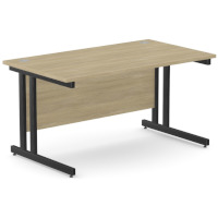 Office Desk Black Double Cantilever Twin Leg Straight Desk Width 1400mm Urban Oak Ashford Office Desk Black Double Cantilever Twin Leg Straight Desk Width 1400mm Urban Oak Ashford