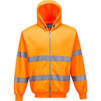 Portwest B305 Hi-Vis Zipped Hoodie Orange Size 4XL Regular Fit