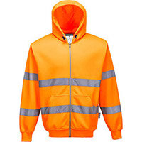 Portwest B305 Hi-Vis Zip Front Hoodie Orange Medium