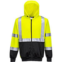 Portwest B315 Hi-Vis 2-Tone Zipped Hoodie Yellow & Black Medium