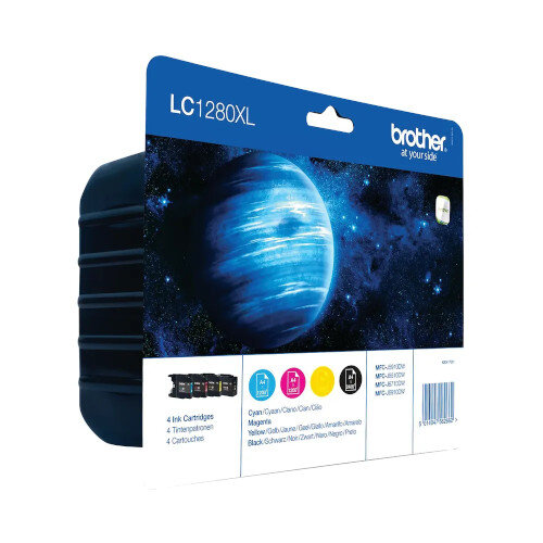 Brother LC1280XL Rainbow-Pack - Black, Yellow, cyan, magenta - original - blister with accoustic / electromagnetic alarm - ink cartridge - for Brother MFC-J5910DW, MFC-J6510DW, MFC-J6710DW, MFC-J6910DW - Brother LC 1280 XL