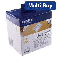 Brother DK11202 Shipping Labels, 62 x 100mm, White (Roll of 300) - Premium Address Labels for Shipping & Mailing