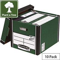 Fellowes Bankers Box Premium 726 Tall Archive Storage Box Green and White Pack of 12 for the Price of 10 Fellowes Bankers Box Premium 726 Tall Archive Storage Box Green and White Pack of 12 for the Price of 10