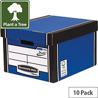 Fellowes Bankers Box Premium 725 Classic Archive Storage Box Blue Pack of 10 Fellowes Bankers Box Premium 725 Classic Archive Storage Box Blue Pack of 10