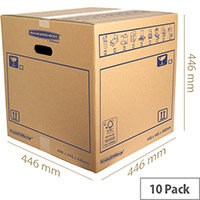 Bankers Box SmoothMove Standard Moving Box WxHxD 446 x 446 x 446mm Pack of 10 Ref 6207401 Bankers Box SmoothMove Standard Moving Box WxHxD 446 x 446 x 446mm Pack of 10 Ref 6207401