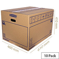 Bankers Box SmoothMove Standard Moving Box WxHxD 460 x 410 x 610mm Pack of 10 Ref 6207501 Bankers Box SmoothMove Standard Moving Box WxHxD 460 x 410 x 610mm Pack of 10 Ref 6207501