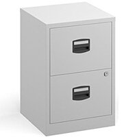 Bisley A4 Home Filer Steel Filing Cabinet With 2 Drawers - White Bisley A4 Home Filer Steel Filing Cabinet With 2 Drawers - White