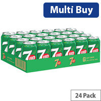 7UP Regular Soft Drink Cans, 330ml (Pack of 24) - Refreshing Lemon-Lime Beverage for Any Occasion
