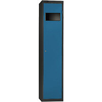 Probe Bulk Garment Collector Locker Activecoat W380mmxD460mmxH1780mm with Black Body and Blue Door 7 Year Warranty
