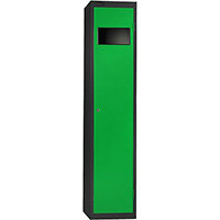 Probe Bulk Garment Collector Locker Activecoat W380mmxD460mmxH1780mm with Black Body and Green Door