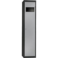 Probe Bulk Garment Collector Locker Activecoat W380mmxD460mmxH1780mm with Black Body and Silver Door 7 Year Warranty
