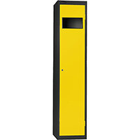 Probe Bulk Garment Collector Locker Activecoat W380mmxD460mmxH1780mm with Black Body and Yellow Door