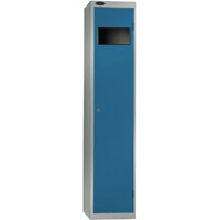 Probe Bulk Garment Collector Locker Activecoat W380mmxD460mmxH1780mm with Silver Body and Blue Door 7 Year Warranty