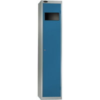 Probe Bulk Garment Collector Locker Activecoat W380mmxD460mmxH1780mm with Silver Body and Blue Door