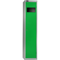 Probe Bulk Garment Collector Locker Activecoat W380mmxD460mmxH1780mm with Silver Body and Green Door