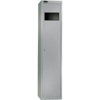 Probe Bulk Garment Collector Locker Activecoat W380mmxD460mmxH1780mm with Silver Body and Silver Door 7 Year Warranty