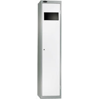 Probe Bulk Garment Collector Locker Activecoat W380mmxD460mmxH1780mm with Silver Body and White Door