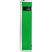 Probe Bulk Garment Collector Locker Activecoat W380mmxD460mmxH1780mm with White Body and Green Door