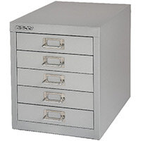 Bisley Non-Locking Multi-Drawer Cabinet 5 Drawer Grey BY42267 Bisley Non-Locking Multi-Drawer Cabinet 5 Drawer Grey BY42267