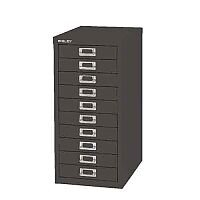 Bisley Non-Locking Multi-Drawer Cabinet 10 Drawer Black BY99639