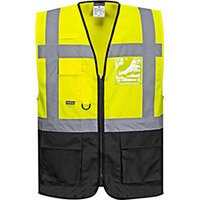 Portwest C476 Warsaw Executive Vest Yellow & Black Medium