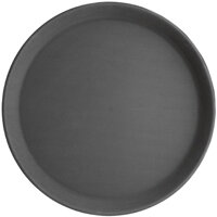 Olympia Kristallon Polypropylene Round Non-Slip Tray Black 356mm
