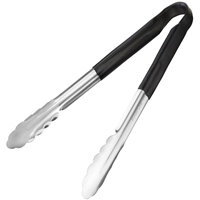 Hygiplas Colour Coded Black Serving Tongs 11"