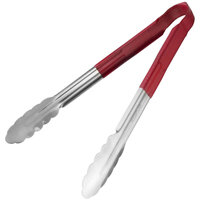 Hygiplas Colour Coded Red Serving Tongs 11"