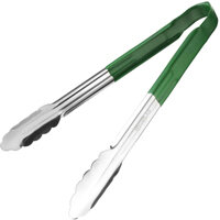 Hygiplas Colour Coded Green Serving Tongs 11"