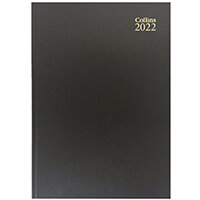 Collins A4 Desk Diary Day Per Page Black 2022 44.99-22 Collins A4 Desk Diary Day Per Page Black 2022 44.99-22