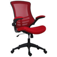 Marlos Mesh Back Office Chair With Folding Arms Red