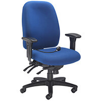 Vista High Back Heavy Duty 24 Hour Task Operator Office Chair Lumbar Support & Seat Slide Blue - Weight Tolerance 152kg Vista High Back Heavy Duty 24 Hour Task Operator Office Chair Lumbar Support & Seat Slide Blue - Weight Tolerance 152kg