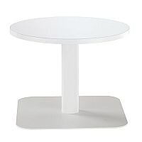 ONE Round 600mm Reception Coffee Table White With White Square Base ONE Round 600mm Reception Coffee Table White With White Square Base