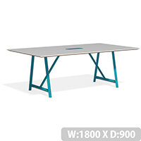 Frovi RELIC Bench Table With Power Module & Painted Steel Frame W1800xD900xH750mm