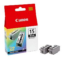 Canon BCI-15 BK ( 8190A002 ) Black Ink Cartridge Original Pack of 2 - for i70, 80; PIXMA iP90, iP90v