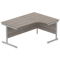 Core Office Right Desk 1600mmX1200mm Alaskan Grey Oak With Single Cantilever Silver Frame Core Office Right Desk 1600mmX1200mm Alaskan Grey Oak With Single Cantilever Silver Frame